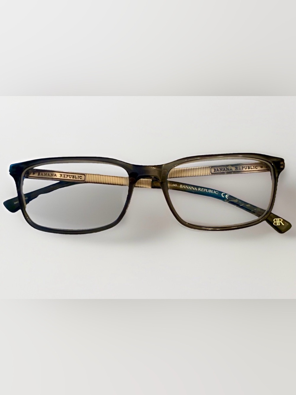 Banana Republic Samson 0DP8 Rectangle Eyeglasses Gray Metal Sided 140mm FRAMES